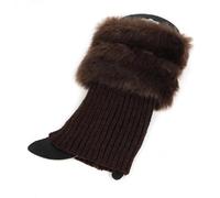 ZYAGH 1 Pair Knitted Boot Cuffs Winter Leg Warmers Women Lady Crochet Knit Trim Socks Toppers(Brown)