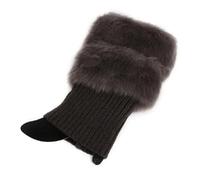 ZYAGH 1 Pair Knitted Boot Cuffs Winter Leg Warmers Women Lady Crochet Knit Trim Socks Toppers(Dark Grey)