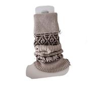 ZYAGH 1 Pair Women's Socks Autumn Winter Retro Pile Warm Thick Leg Covers Diamond Shaped Calf Knitted Booty Warmers(Khaki)