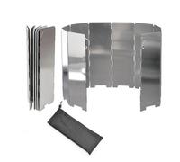 ZYAGH 8/10 Plates Gas Stove Wind Shield Outdoor Camping Barbecue Picnic Cooking Burner Windproof Screen Aluminum Alloy(8 Plates)