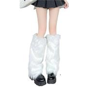 ZYAGH Leg Warmers And Winter Warm Black And White Long Socks Boot Cover For Women(White 40cm)