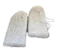 ZYAGH Leg Warmers Winter Thickened Plush Bow Tie Leggings Cold Protective Boot Cover(White)