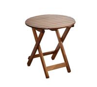 ZYAGH Mesa Pequeña for Exteriores, Mesa Redonda Plegable Lateral con Extremo De Madera for Porche Interior, Patio, Acampada como Café O Planta