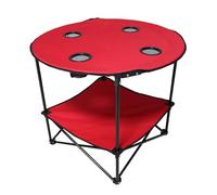 ZYAGH Plegable Redondo Portátil De La Comida Campestre De La Playa del Jardín con 4 Portavasos Que Acampan Que Doblan Las Tablas Al Aire Libre(Red)