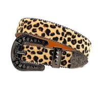 ZYAGH Popular Leopard Print Women's Belt Decorative Leather Versatile And Simple Trouser(115cm)