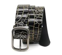 ZYAGH PU Leather Belt For Men And Women With Crocodile Texture Simple Trendy Retro Style And Pin Buckle(Black,125cm)