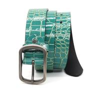 ZYAGH PU Leather Belt For Men And Women With Crocodile Texture Simple Trendy Retro Style And Pin Buckle(Green,125cm)