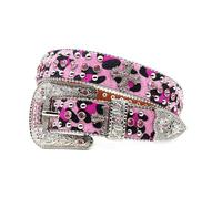 ZYAGH Rhinestone Belt Diamond-encrusted Men's Punk Hip-hop Versatile Trendy Pants Matching(125cm)