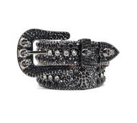 ZYAGH Rhinestone Belt Sparkling And Full Of Rhinestones Unique Street Style Wide Waist(105cm)