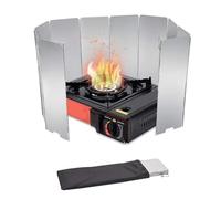 ZYAGH Tall Stove Windscreen Gas/Butane Burner Windshield Aluminum Camping Compact Folding,Outdoor Cooker Wind Shield(12 Piece)