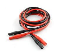 ZYAMY 2 cables de prueba de medidor macho a hembra, conector banana de 4 mm a jack, cables de silicona resistente, adaptador de sondas multímetro (1 rojo + 1 negro)