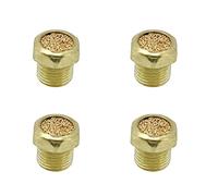 ZYAMY 4 rejillas de ventilación de bronce sinterizado NPT de 1/4 pulgadas para cilindros o válvulas de acción simple