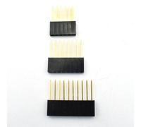 ZYAMY Juego de 30 tiras de 2,54 mm, 6 pines, 8 pines, 10 pines, hembra, conector de tira de cabecera apilable, de una sola fila, recta, 11 mm de largo, color negro, PC104