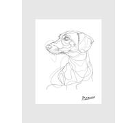 ZYANART - Dibujo de Pablo Picasso para decoración de pared, pósteres en blanco y negro sin marco (tamaño: 29,2 x 42 cm, 30 x 42 cm) #4 (perro salchicha 0)