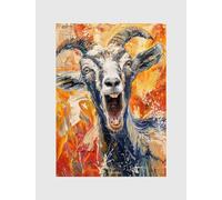ZYANART Scream - Póster decorativo para pared, 30 x 42 cm, sin marco, n.º 15 (pintura de grito de animal de cabra alpina 0)