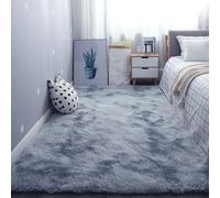 ZYANBIN Alfombra Grande 190 x 220 cm Esponjosa Alfombra Peluda de Pelo Largo Decoración Moderna para El Salón para Interiores Estar Habitación, Gris Claro