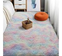 ZYANBIN Alfombra Grande 80 x 150 cm Super Suaves de La Pelusa Alfombra Salón Pelo Largo Shaggy Resistente Humedad para Dormitorio y Habitación Infantil, Tapete para Cama, Multicolor