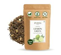 Zyanna Té verde limón - Té verde premium con cáscaras de limón (2.35oz-100g-50 tazas) Hojas largas té de hierbas sueltas, ingredientes naturales, refrescante y energizante, prepara té caliente o