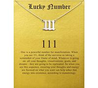 ZYAWP Collar con números de la suerte para mujeres y hombres, oro de 18 quilates, plata 111 222 333 444 555 666 777 888 999, collar con colgante de números de ángel, gargantilla de cadena de