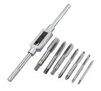 ZYAYNG 1 Juego (6/8 uds) ajustable M3-M12 mango en T llave de trinquete soporte for grifo juego taladro inglesa herramientas roscado manual broca rosca tornillo Para Bricolaje