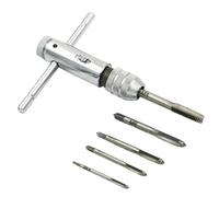 ZYAYNG 1 Juego (6 uds) de llave soporte grifo trinquete con mango en T plateado ajustable rosca tornillo máquina M3-M8 conector métrico forma Para Bricolaje