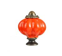 ZYAYNG 12PCS Simple Single Hole Ceramic Pumpkin Handle European Style Vintage Cabinet Knob Round Door Pull Handles Wine Para Armarios(Color13)