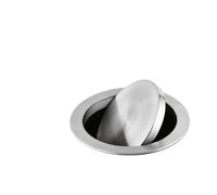 ZYAYNG 1pc Embedded Metal Countertop Trash Can Lid Household Stainless Steel Flip Cover Kitchen Sink Decoration Shake Kitchenware Para Cocina(Round L)