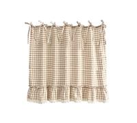 ZYAYNG 1PC Retro Apricot Red Lattice Lace Short Curtain para Armarios