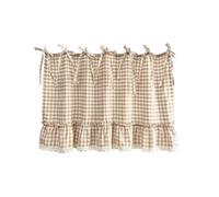 ZYAYNG 1PC Retro Apricot Red Lattice Lace Short Curtain para Armarios