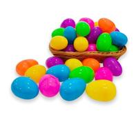 ZYAYNG 24 Uds. De Cáscaras Huevo Plástico Colores, Huevos Rellenables Vacíos, Regalos Fiesta A Granel, Rellenos Cesta Recompensas for El Aula para Fiestas