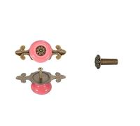 ZYAYNG 4Pcs Retro Ceramic Cabinet Knobs Vintage Round Drawer Dresser Petal Pulls Handles with Backplate/Screw/Nut Para Armarios(Color 6)