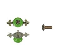 ZYAYNG 4Pcs Retro Ceramic Cabinet Knobs Vintage Round Drawer Dresser Petal Pulls Handles with Backplate/Screw/Nut Para Armarios(Color 4)