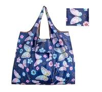 ZYAYNG 5Pcs Portable Folding Shopping Bag Butterfly Flower Printing Grocery Reusable Tote Bags Para Compras