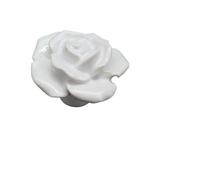 ZYAYNG 6PCS Ceramic Cabinet Pull White Rose Lotus Love Simple Knobs Single Hole Kitchen Furniture Drawer Handle With Flower Para Armarios(Color 3)