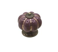 ZYAYNG 6PCS Ceramic Drawer Knobs 40mm Cabinet Pulls Kitchen Handles Pumpkin Furniture Handle for Room Hardware Para Armarios(Brown)