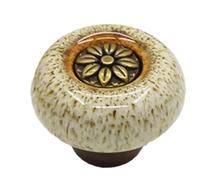 ZYAYNG 6PCS Ceramic Pumpkin cabinet handle Painted Handle Chest of Drawers Wardrobe Door Single Hole Para Armarios(White)