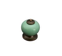 ZYAYNG 6PCS Colored Ceramic Drawer Knobs Cabinet Cupboard Handles Simple Design Single Hole Furniture Hardware Para Armarios(Green)