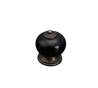 ZYAYNG 6PCS Colored Ceramic Drawer Knobs Cabinet Cupboard Handles Simple Design Single Hole Furniture Hardware Para Armarios(Black)