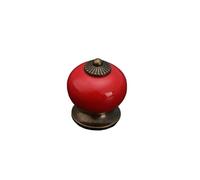 ZYAYNG 6PCS Colored Ceramic Drawer Knobs Cabinet Cupboard Handles Simple Design Single Hole Furniture Hardware Para Armarios(Red)
