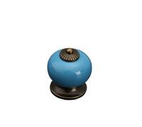 ZYAYNG 6PCS Colored Ceramic Drawer Knobs Cabinet Cupboard Handles Simple Design Single Hole Furniture Hardware Para Armarios(Blue)