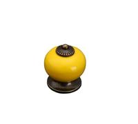 ZYAYNG 6PCS Colored Ceramic Drawer Knobs Cabinet Cupboard Handles Simple Design Single Hole Furniture Hardware Para Armarios(Yellow)