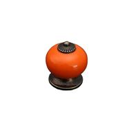 ZYAYNG 6PCS Colored Ceramic Drawer Knobs Cabinet Cupboard Handles Simple Design Single Hole Furniture Hardware Para Armarios(Orange)