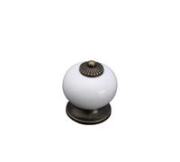 ZYAYNG 6PCS Colored Ceramic Drawer Knobs Cabinet Cupboard Handles Simple Design Single Hole Furniture Hardware Para Armarios(White)