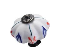 ZYAYNG 6PCS Garden Pumpkin Ceramic Handle Single-hole Hand-painted Cabinet Door Drawer Furniture 40MM Para Armarios(Color 17)