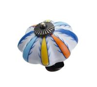 ZYAYNG 6PCS Garden Pumpkin Ceramic Handle Single-hole Hand-painted Cabinet Door Drawer Furniture 40MM Para Armarios(Color 13)