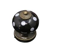 ZYAYNG 6PCS Retro Wardrobe Round Single Hole Cabinet Furniture Cartoon Zinc Alloy Pumpkin Ceramic Handle Ladybug Drawer Para Armarios(Black)