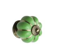 ZYAYNG 6PCS Vintage Ceramic Pumpkin Drawer Knobs Furniture Door Handles Kitchen Cabinet Pulls Closet Wardrobes Accessories Para Armarios(Green)