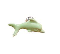 ZYAYNG 7PCS Ceramic Handle Cabinet Door Drawer Single Hole White Dolphin Sea World Cartoon Para Armarios(Green)