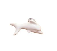 ZYAYNG 7PCS Ceramic Handle Cabinet Door Drawer Single Hole White Dolphin Sea World Cartoon Para Armarios(White)