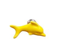 ZYAYNG 7PCS Ceramic Handle Cabinet Door Drawer Single Hole White Dolphin Sea World Cartoon Para Armarios(Yellow)